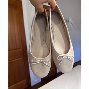 H&M Blush Pink Beige Textured Ballet Flat Women's 8 ECU!